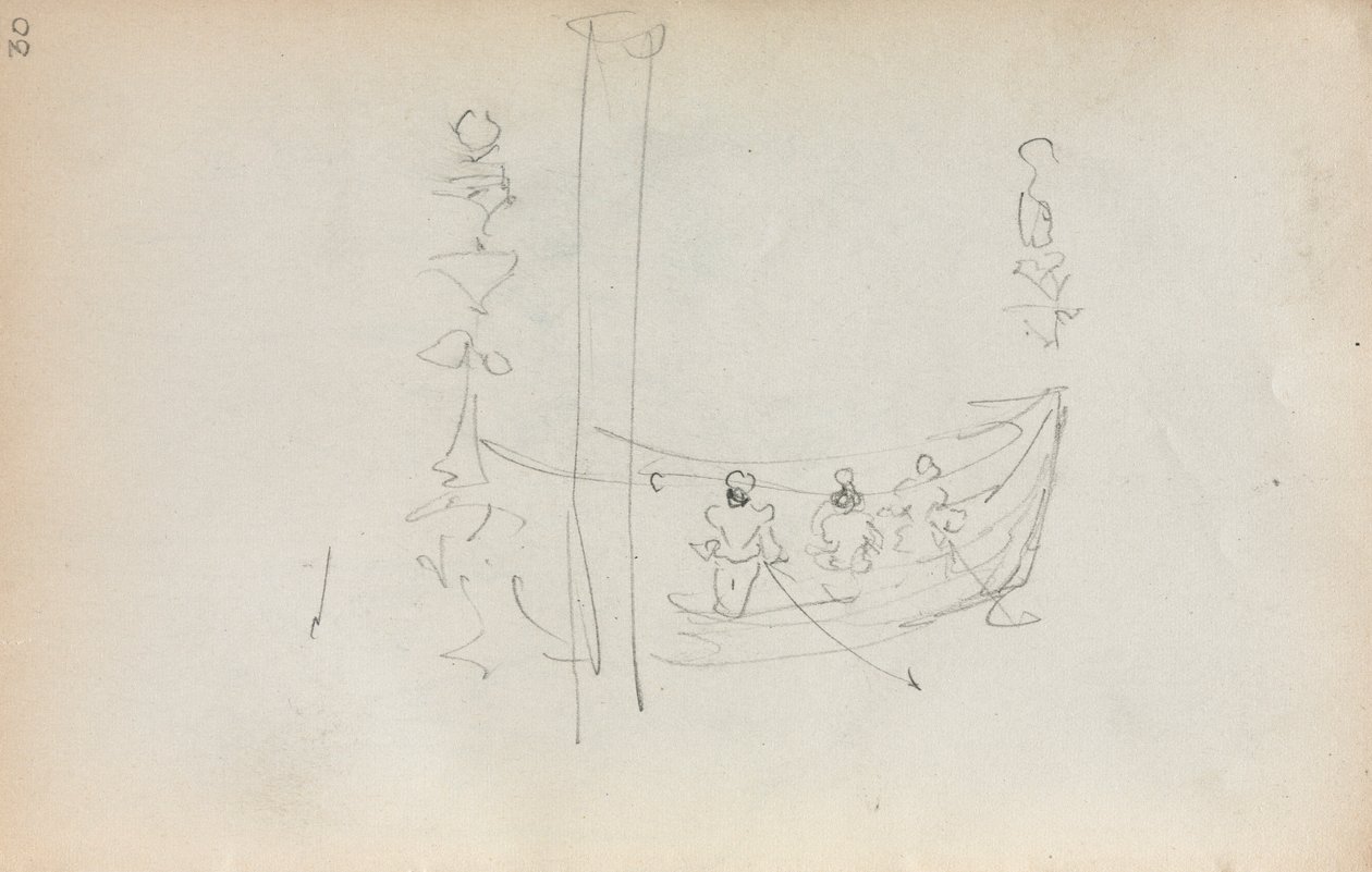 Sketchbook italiano: Barco Venetian página 30, 1898-1899. de Maurice Brazil Prendergast
