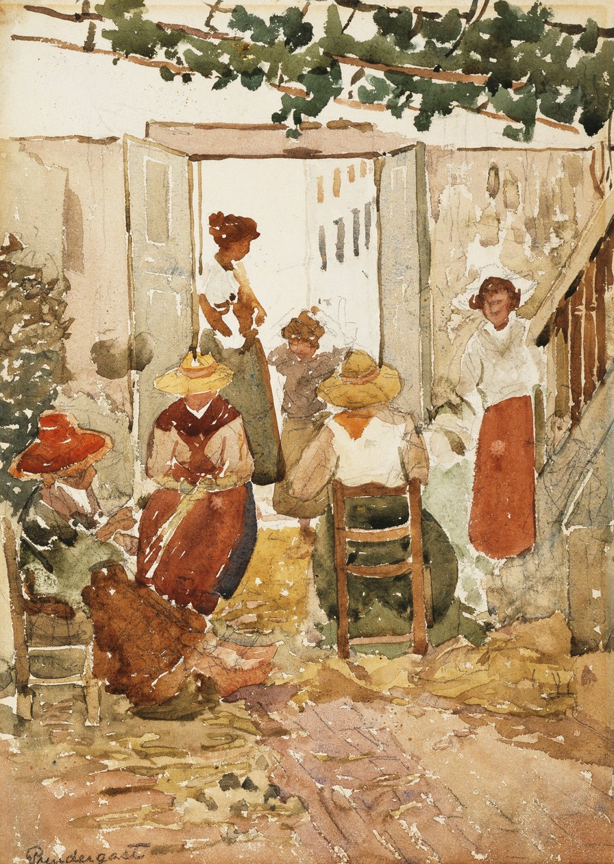 Fabricantes de rendas, Veneza, 1898 de Maurice Brazil Prendergast