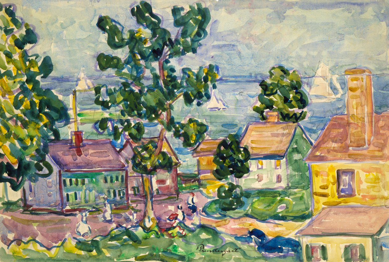 Aldeia Costeira da Nova Inglaterra, ca. 1915-1918. de Maurice Brazil Prendergast