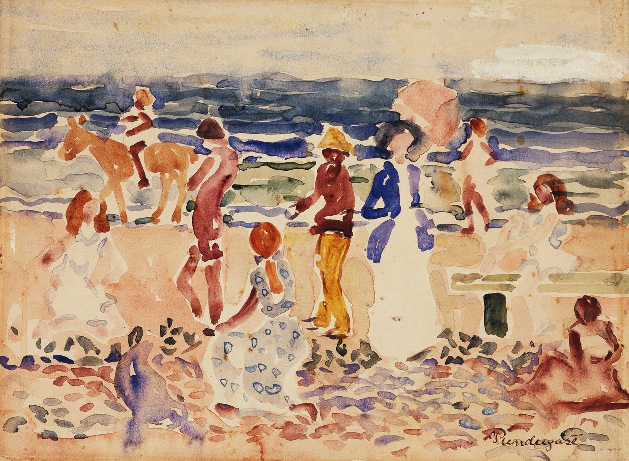 Na praia, c.1920-23 de Maurice Brazil Prendergast