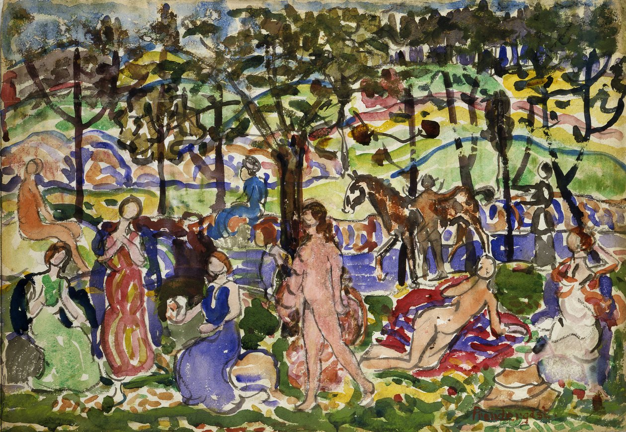 Park Scene, ca. 1915-1918. de Maurice Brazil Prendergast