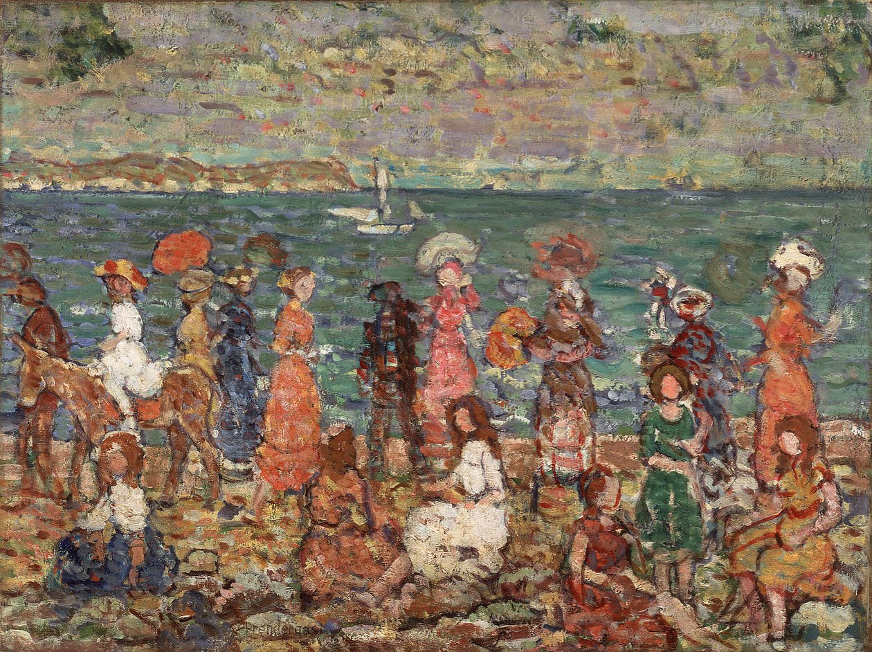Costa do mar, c.1913 (óleo sobre tela) de Maurice Brazil Prendergast