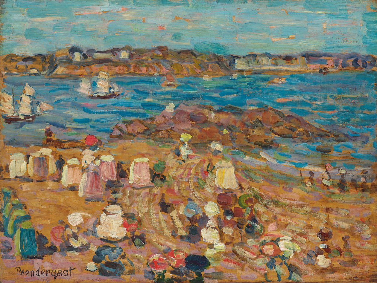Estudo de Malo: A beira do mar, c.1907 de Maurice Brazil Prendergast