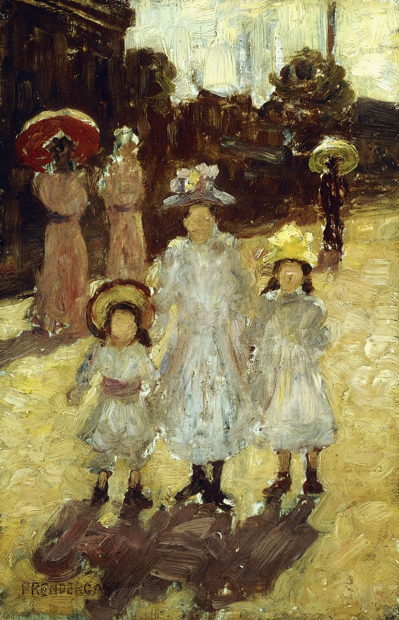 Domingo de manhã em Paris, c.1892-1894 de Maurice Brazil Prendergast