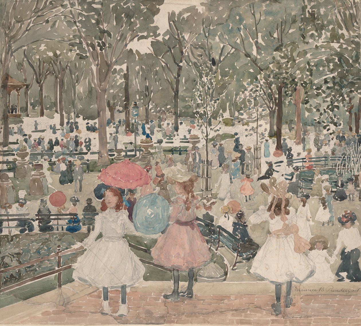 The Mall, Central Park, 19001903. de Maurice Brazil Prendergast