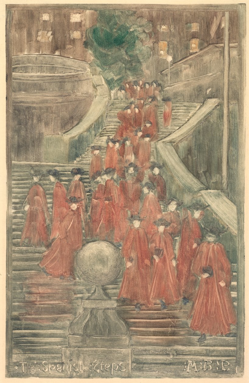 A Escadaria Espanhola, 1898-1899. de Maurice Brazil Prendergast