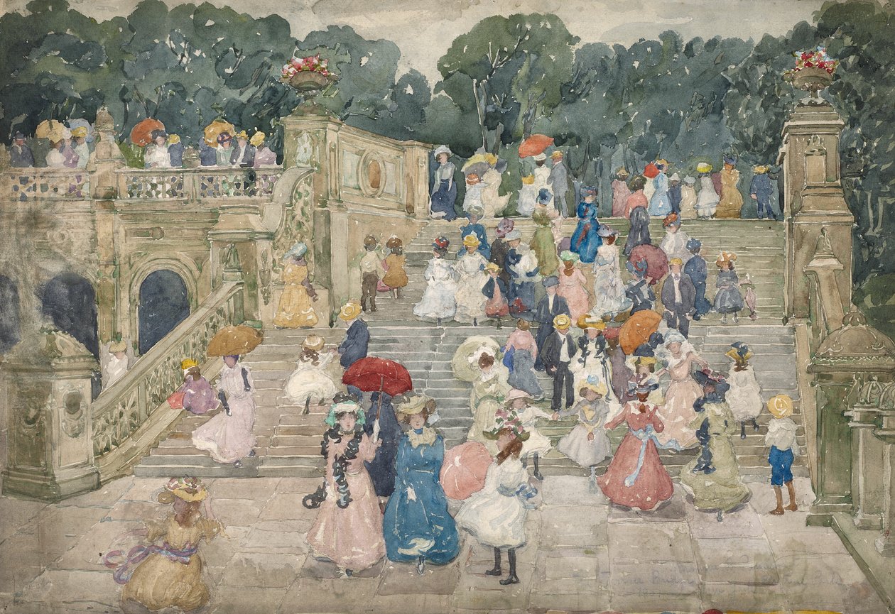 A ponte do terraço, Central Park de Maurice Brazil Prendergast