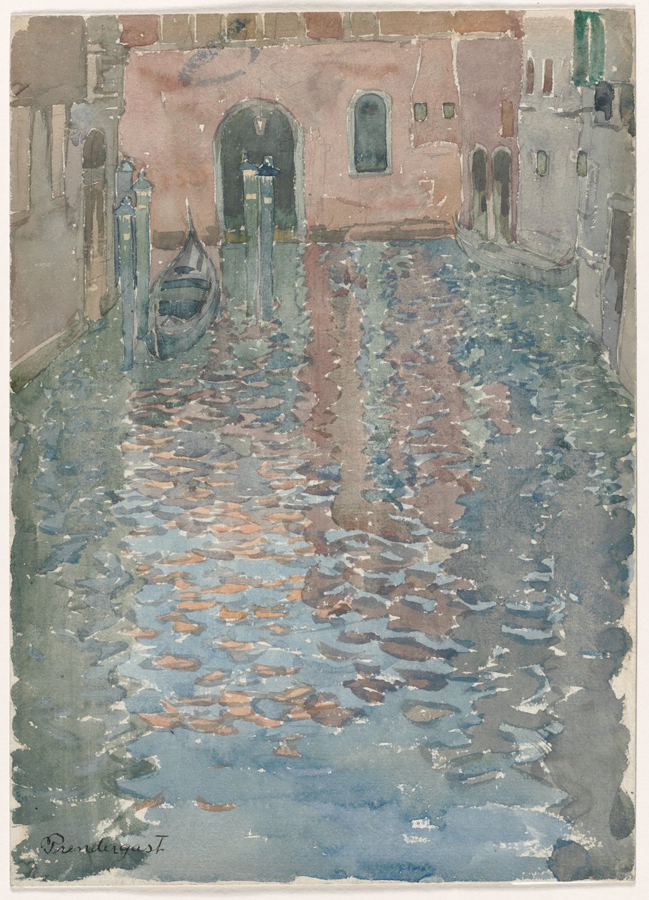 Canais de Veneza, c.1898 (aguarela) de Maurice Brazil Prendergast