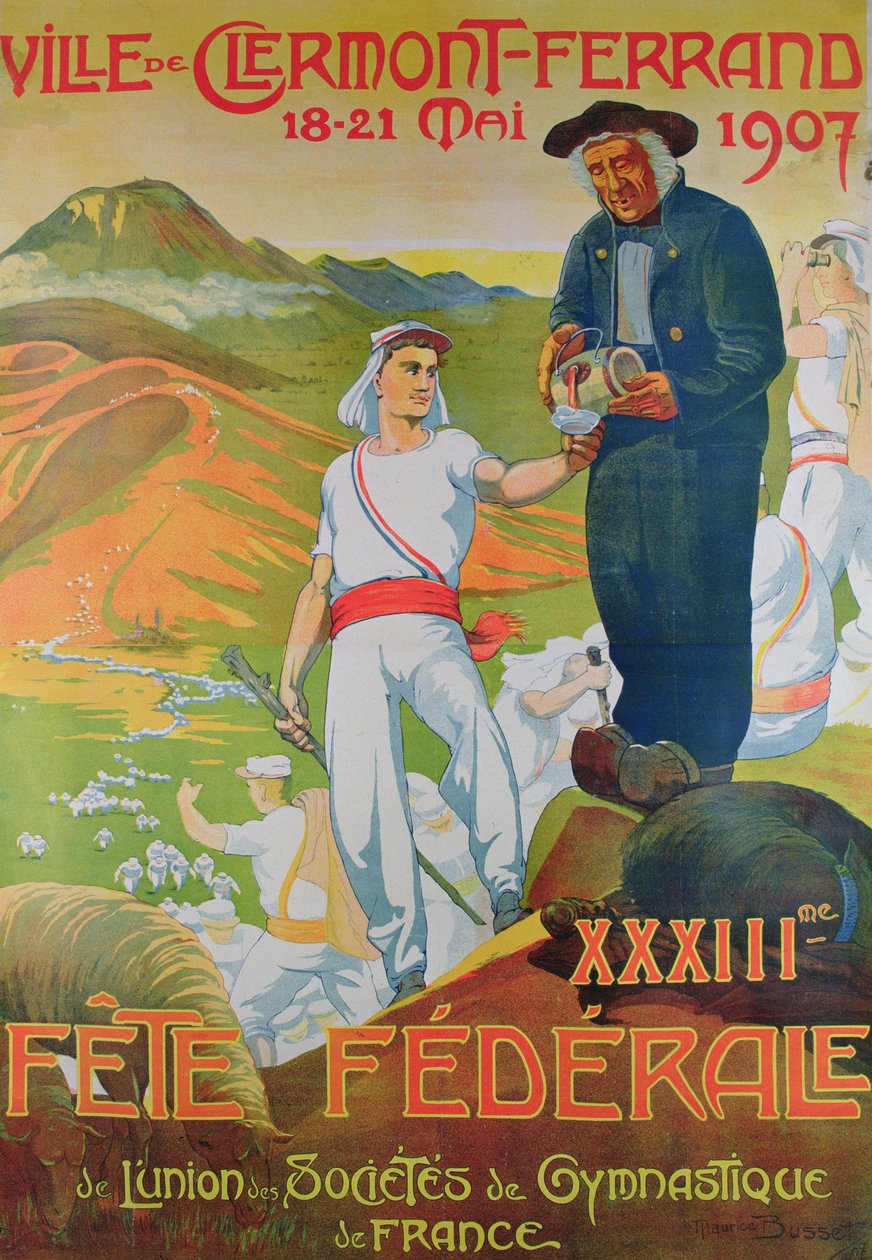 Cartaz Fete Federale, Maio de 1907 (cor litho) de Maurice Busset