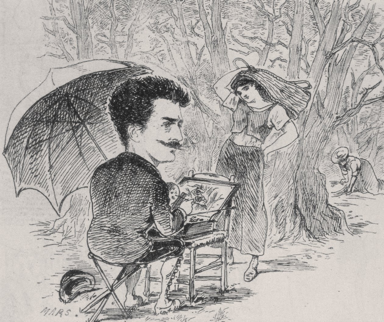 Rops pintando seus apanhadores de azeitonas, 1877 de Maurice Charles Mathieu Bonvoisin