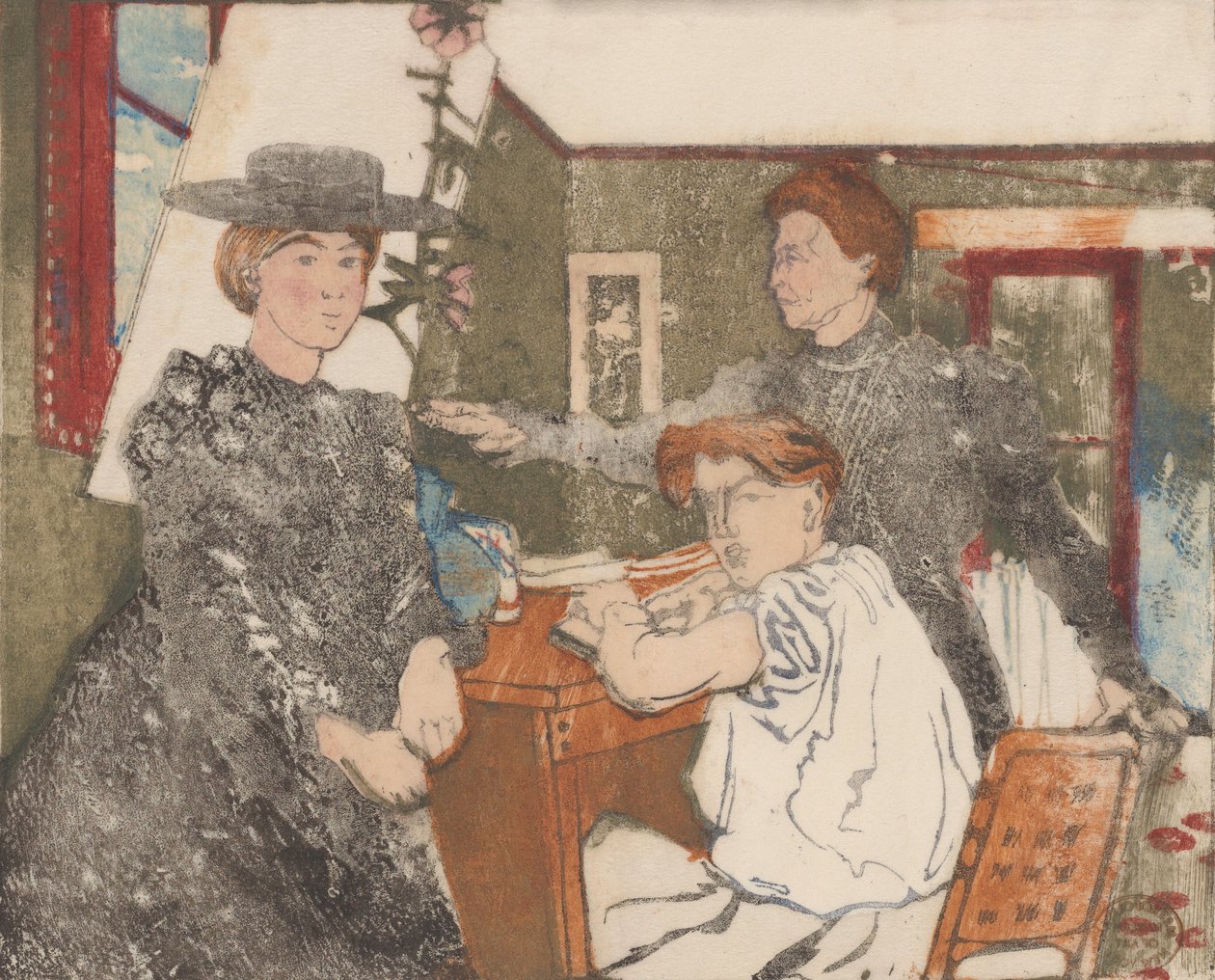 A Família do Engraver, 1898. de Maurice Delcourt