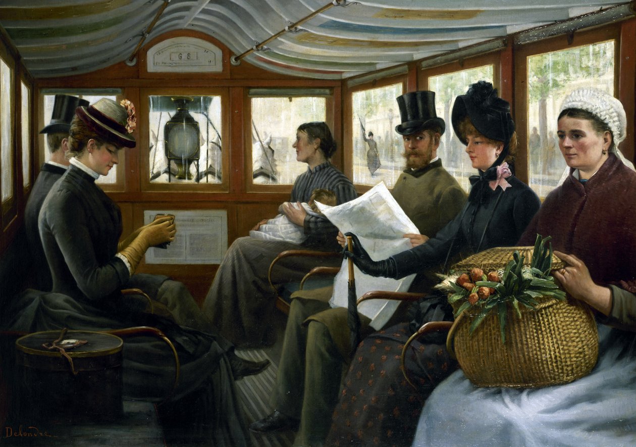 Em um ônibus, 1885. de Maurice Delondre
