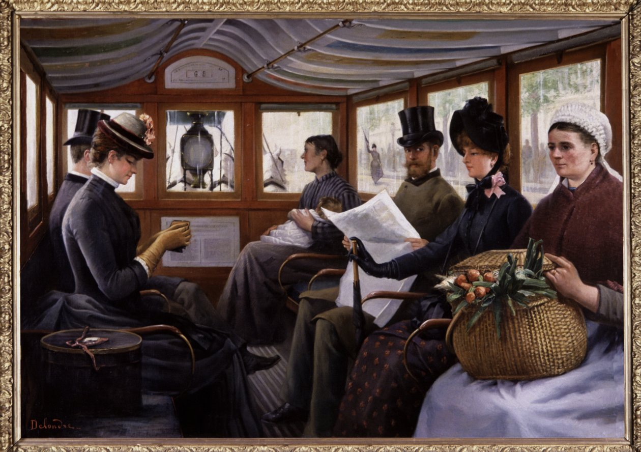 Passageiros de um autocarro, c.1900 (pintura) de Maurice Delondre