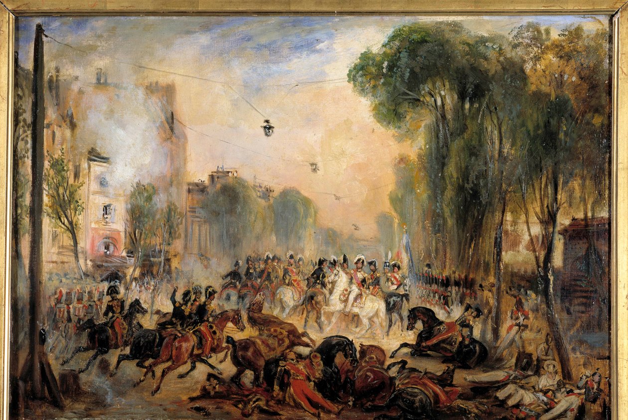 O Ataque de Giuseppe Fieschi (conspirador da Córsega) em 28 de julho de Maurice Delondre