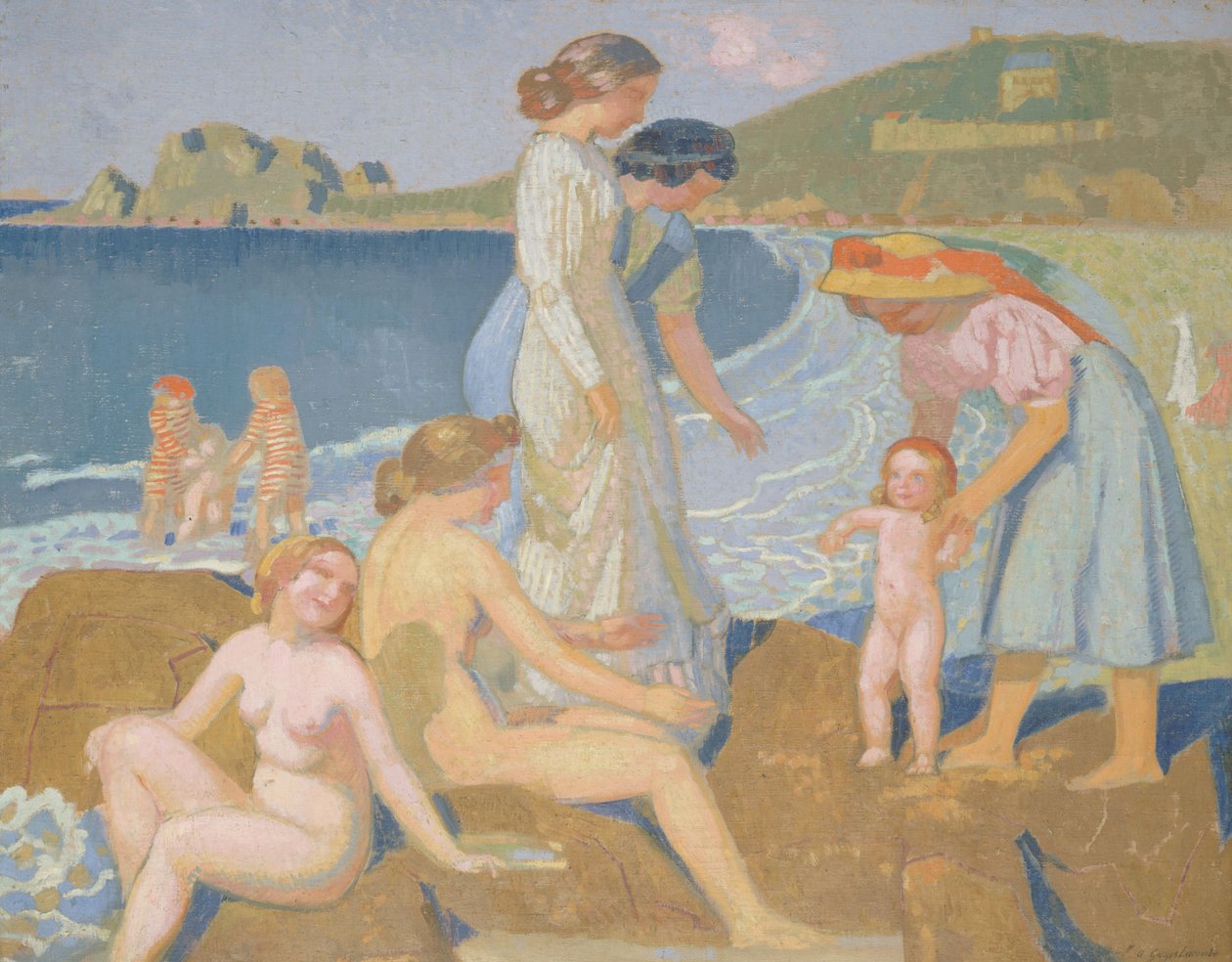 Banhistas em Perros-Guirec, ca 1909-1912. de Maurice Denis