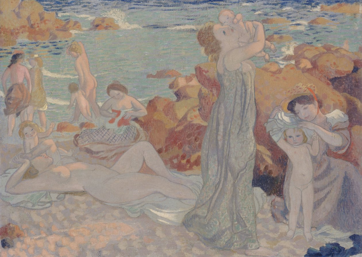 Banhistas, praia de Pouldu, 1899. de Maurice Denis