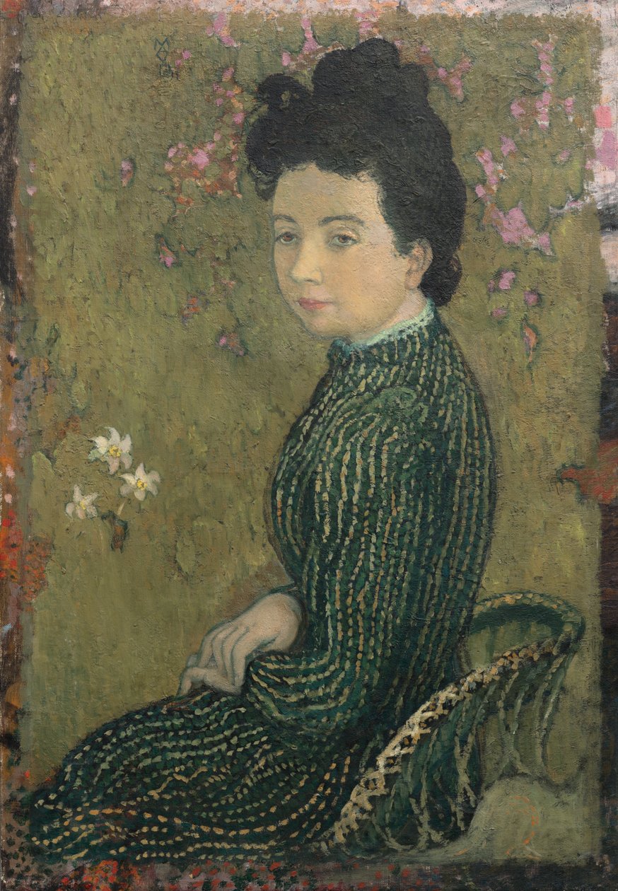 Eva Meurier com um vestido verde de Maurice Denis