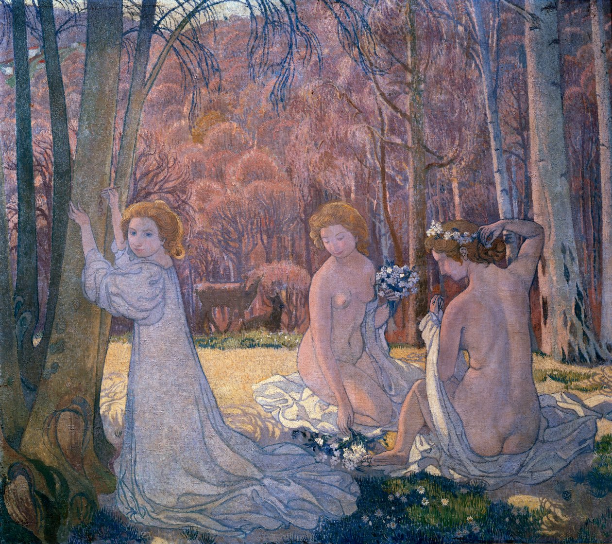 Figuras em Spring Landscape Sacred Grove, 1897 de Maurice Denis