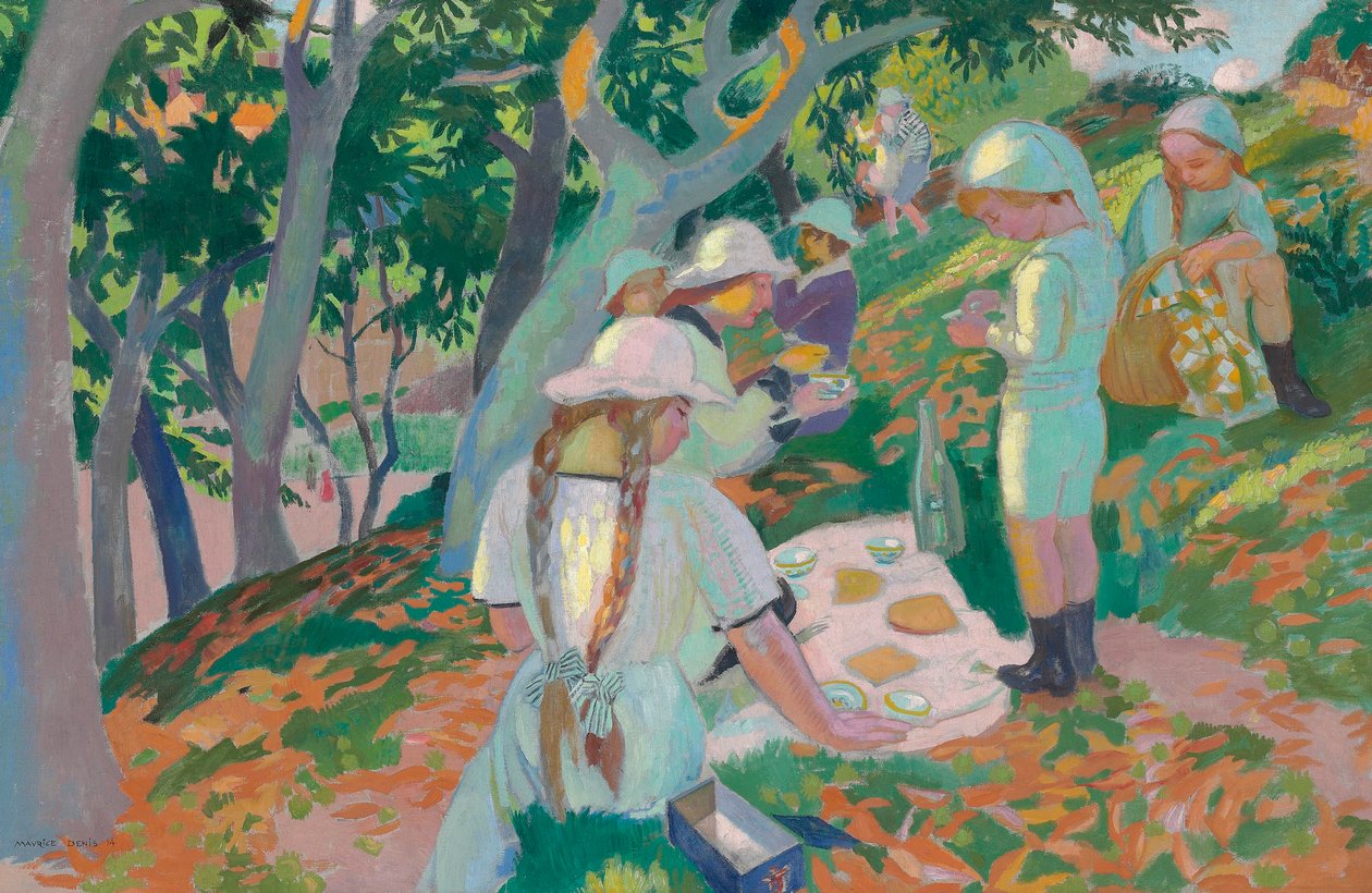 O lanche sob os castanheiros, 1914 de Maurice Denis