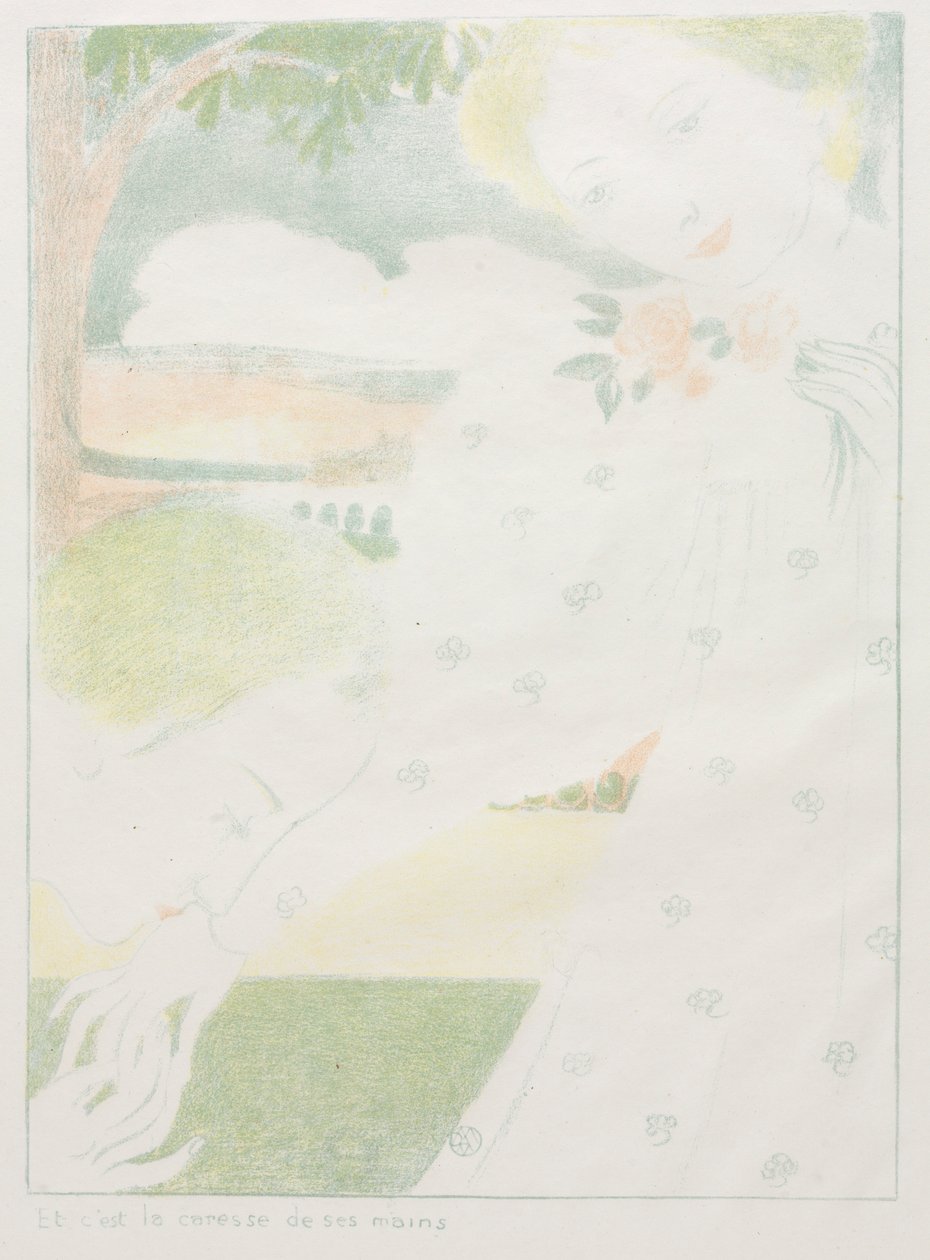 Amor: Pl. 8, e é o carinho das mãos Amour: Pl. 8, Etest la caresse de ses mains, 1898 de Maurice Denis