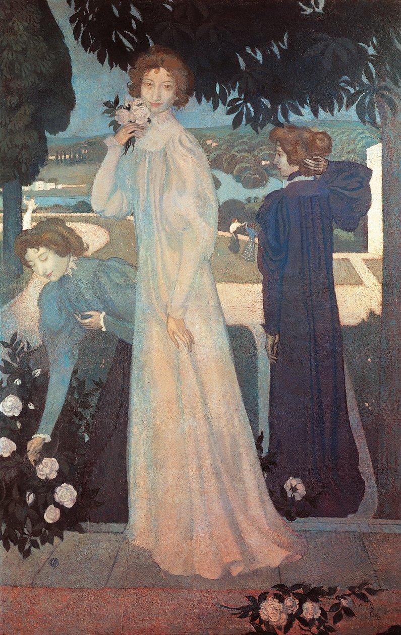 Mademoiselle Yvonne Lerolle em três aspectos de Maurice Denis