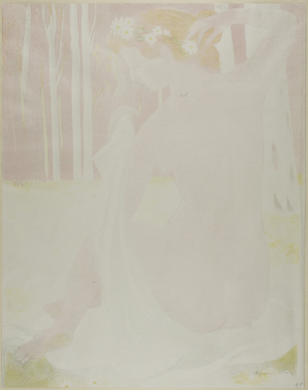 Ninfa coroada de margaridas de Maurice Denis