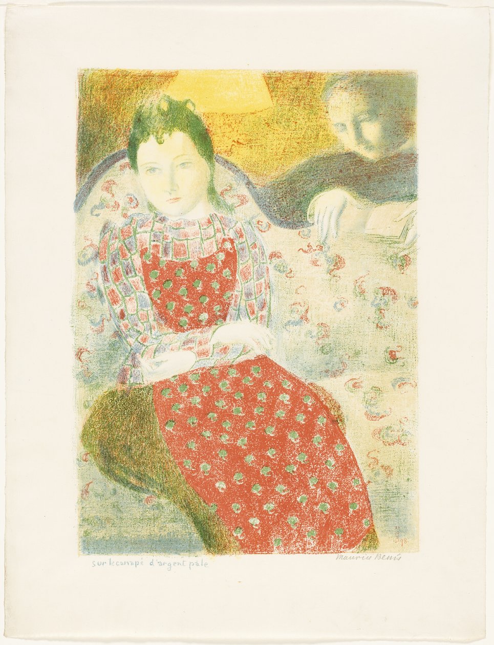 No sofá de prata pálido, prato dez do amor de Maurice Denis