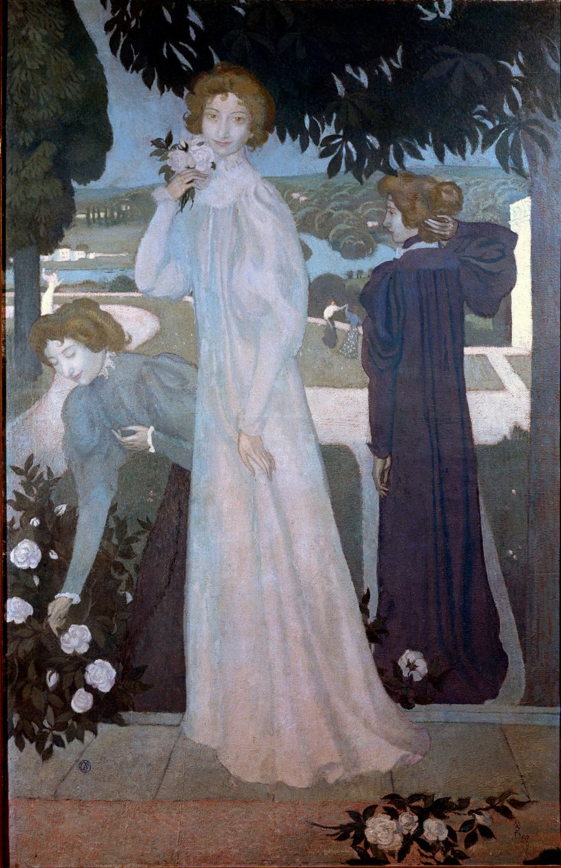 Retrato de Yvonne Lerolle em três aspectos de Maurice Denis