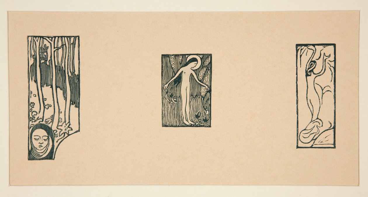Folha de xilogravuras de L de Maurice Denis