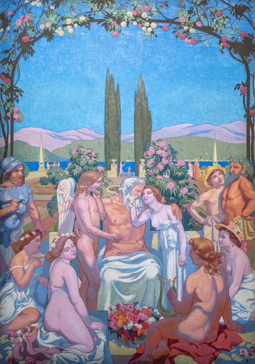 A História de Psique, Painel V. Júpiter confere imortalidade a Psique e celebra seu casamento com Eros de Maurice Denis