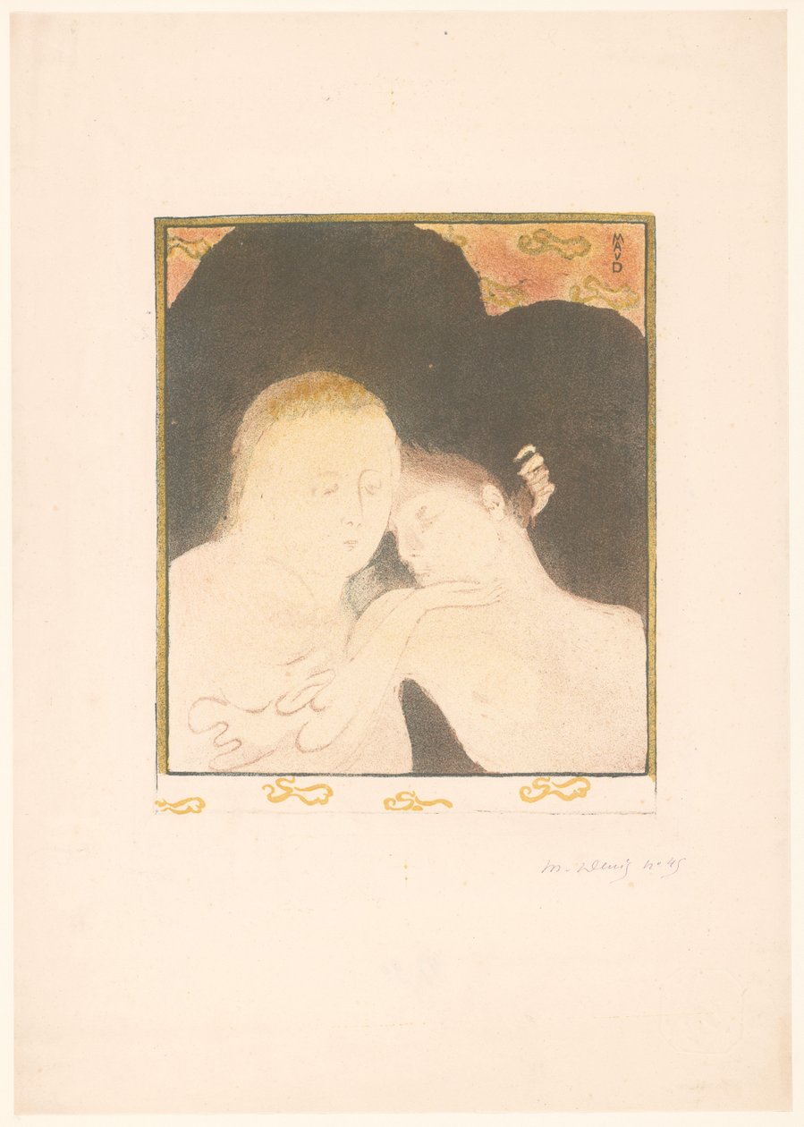 A mulher cuida do jovem homem de Maurice Denis