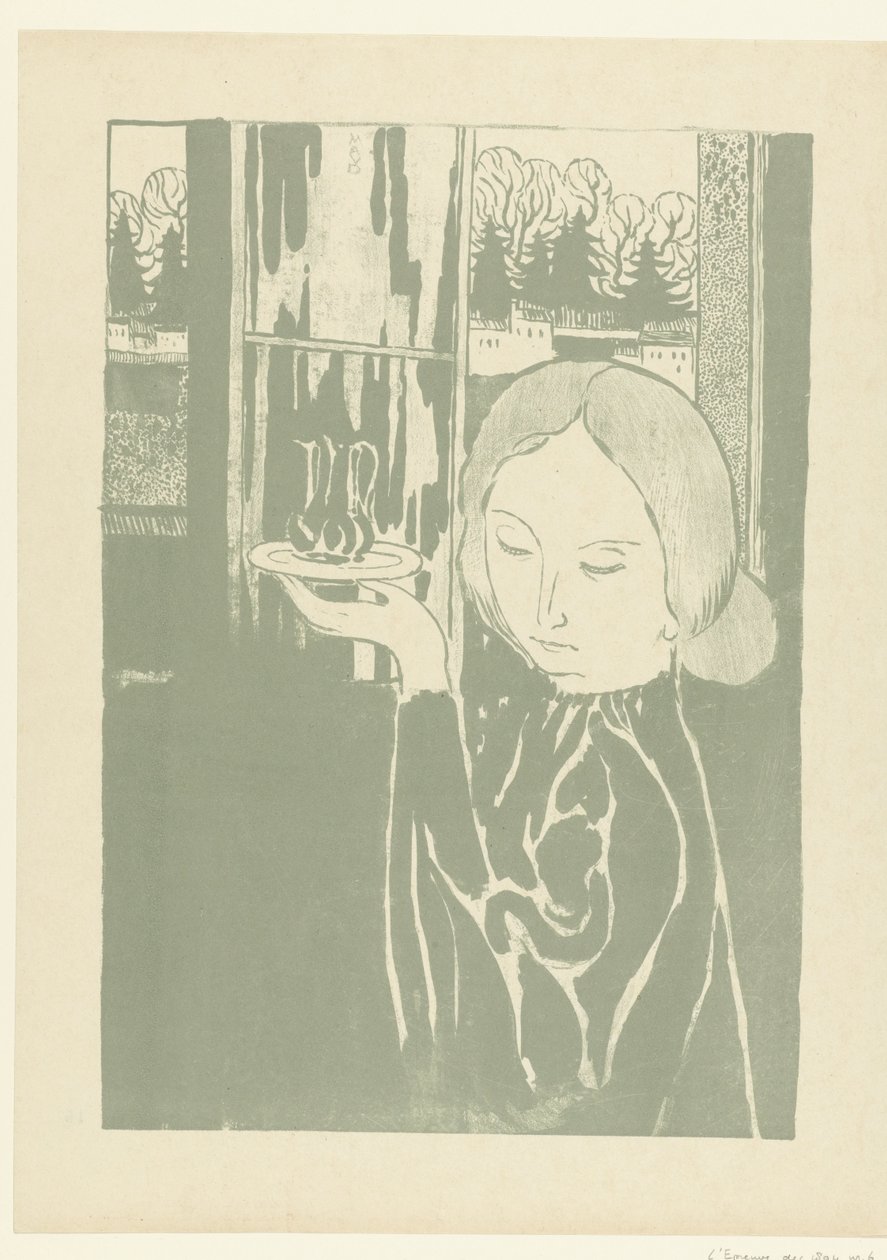 Vrouw conheceu waterkan op dienblad A mulher com o jarro O Julgamento (título da série) de Maurice Denis
