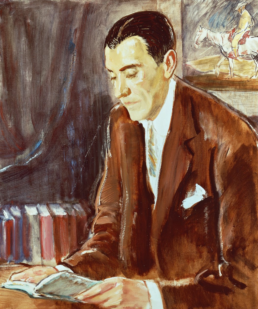 Retrato de Ramon Perez de Ayala (1881-1962), escritor espanhol, pintura de Maurice Fromkes