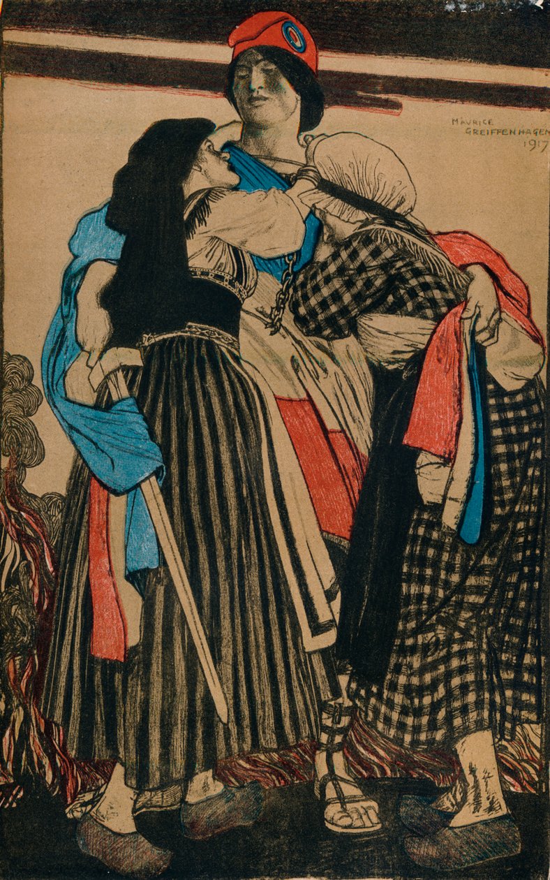 A restauração da Alsácia-Lorena na França, 1917 de Maurice Greiffenhagen