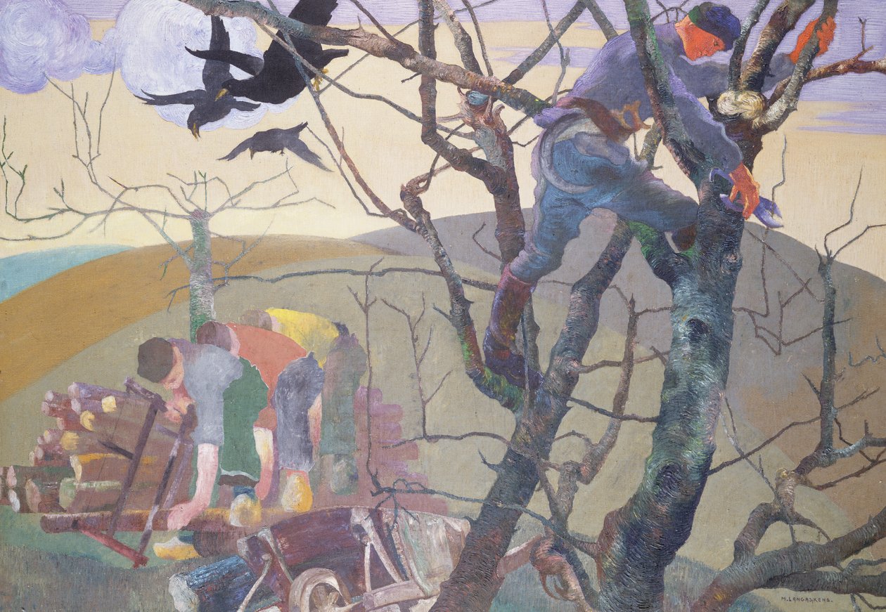 The Wood Gatherers (óleo sobre tela) de Maurice Langaskens