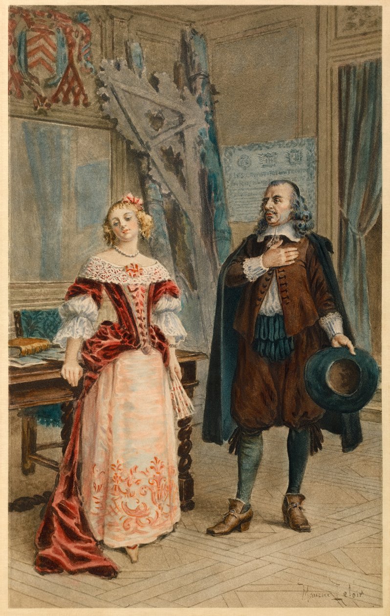Corneille escreve Pulcherie (ilustração) de Maurice Leloir