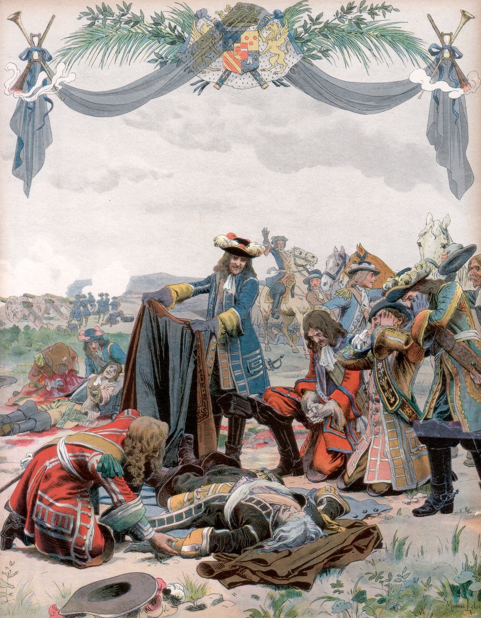 Morte de Henri, Vicomte de Turenne, soldado francês, 1675 c1871-1940 de Maurice Leloir