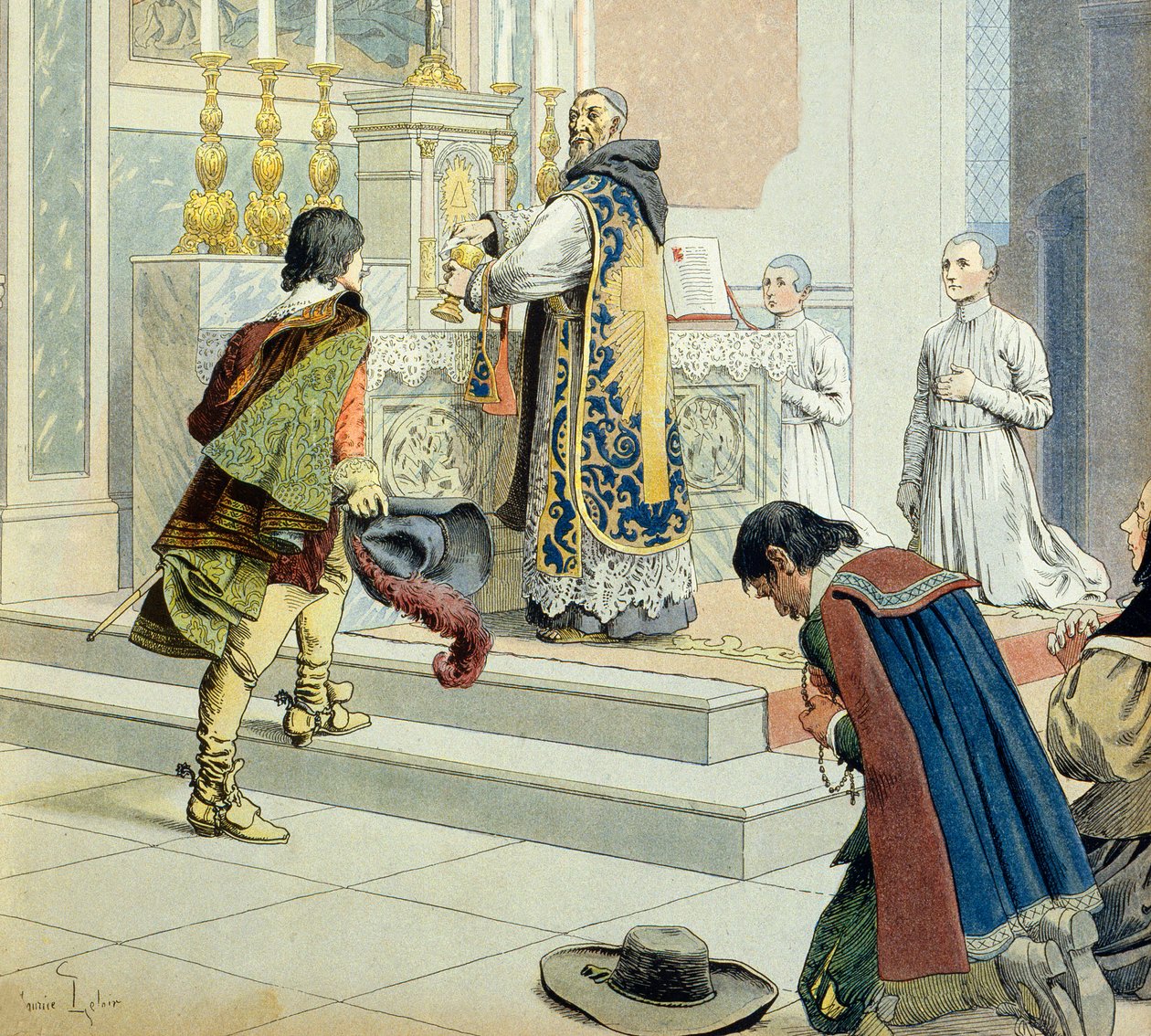 História da França: François Leclerc du Tremblay disse o Padre Joseph (1577-1638) eminência grise (confidente e colaborador) do Cardeal Richelieu (Armand Jean du Plessis de Maurice Leloir