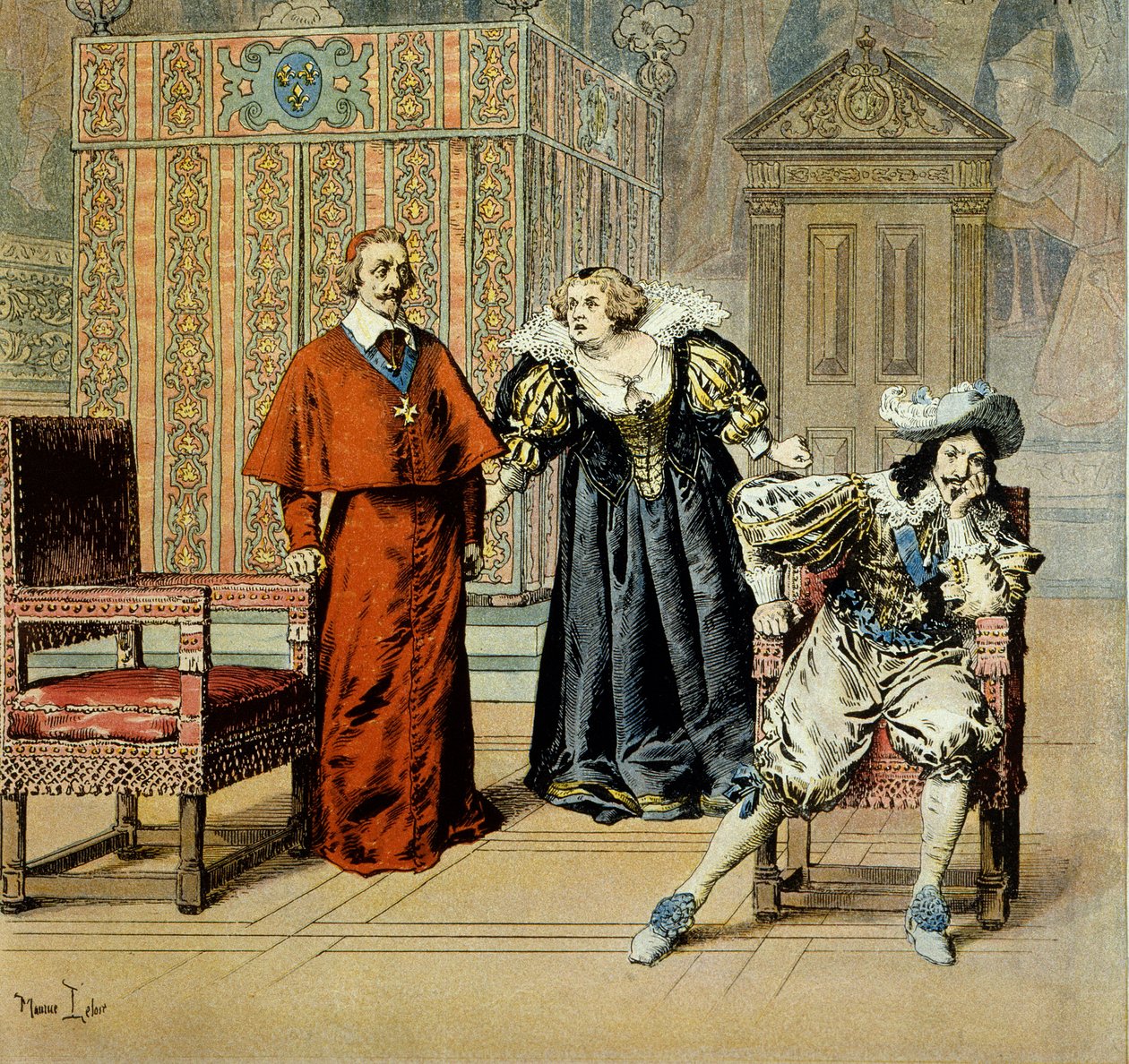 História da França: Journee des Dupes: Cardeal de Richelieu (Armand Jean du Plessis de Maurice Leloir