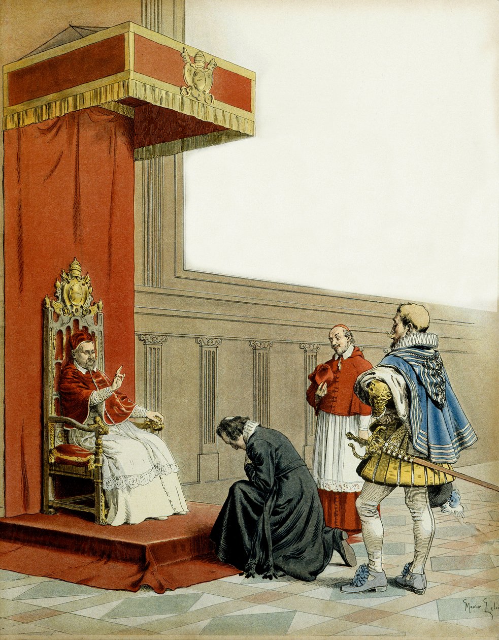 História da França: Apresentação de Abbe Armand de Richelieu (Armand Jean du Plessis de Maurice Leloir
