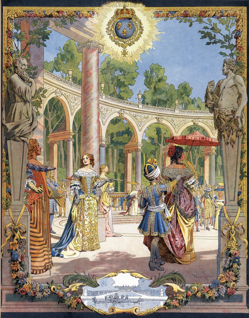 Rei Luís XIV conhecido como O Rei Sol (King Sun ou Louis the Great) de Maurice Leloir