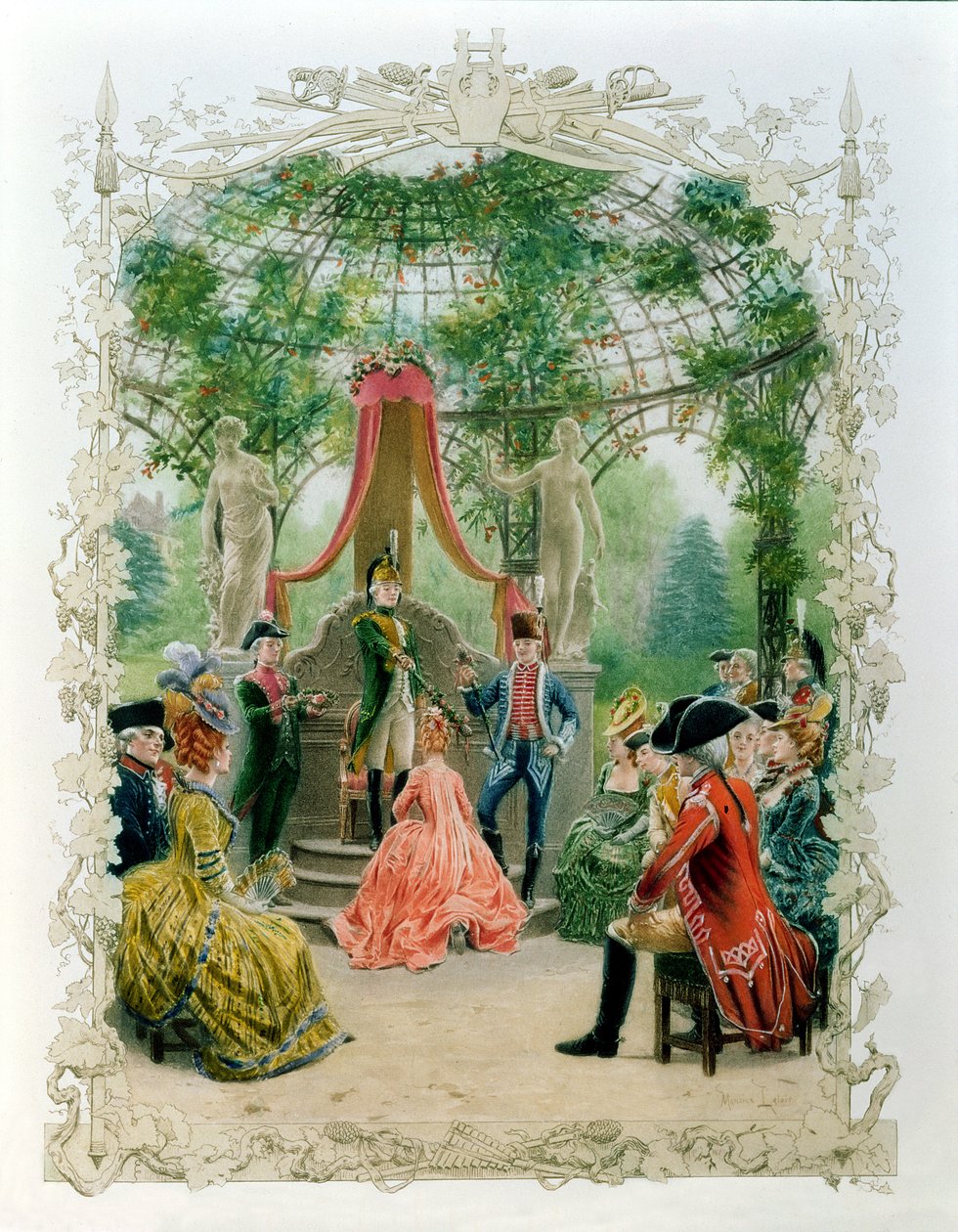 Cerimônia de Iniciação Maçônica de uma senhora maçom em c.1785, 1890 de Maurice Leloir