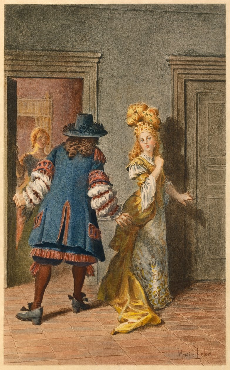Molière , Armande e Madeleine Bejart (ilustração) de Maurice Leloir