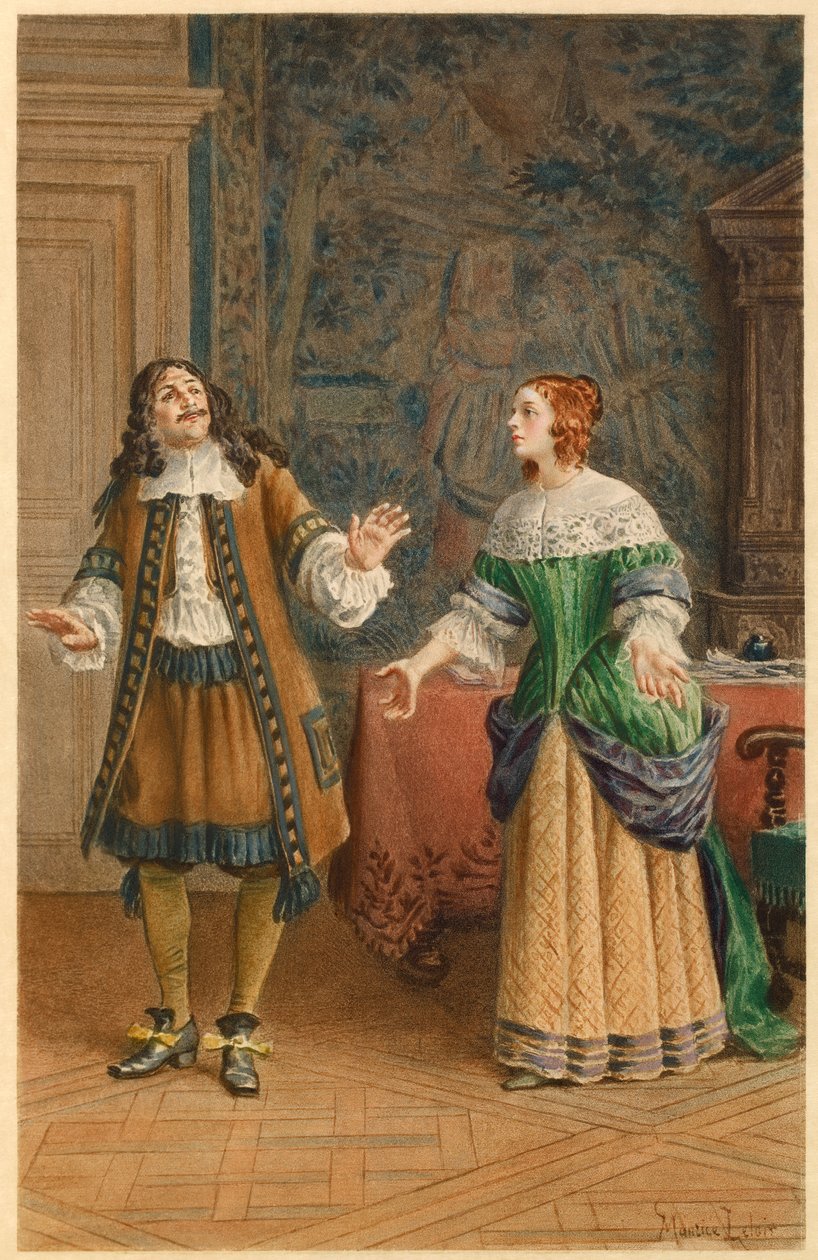 Molière e Catherine de Brie (ilustração) de Maurice Leloir