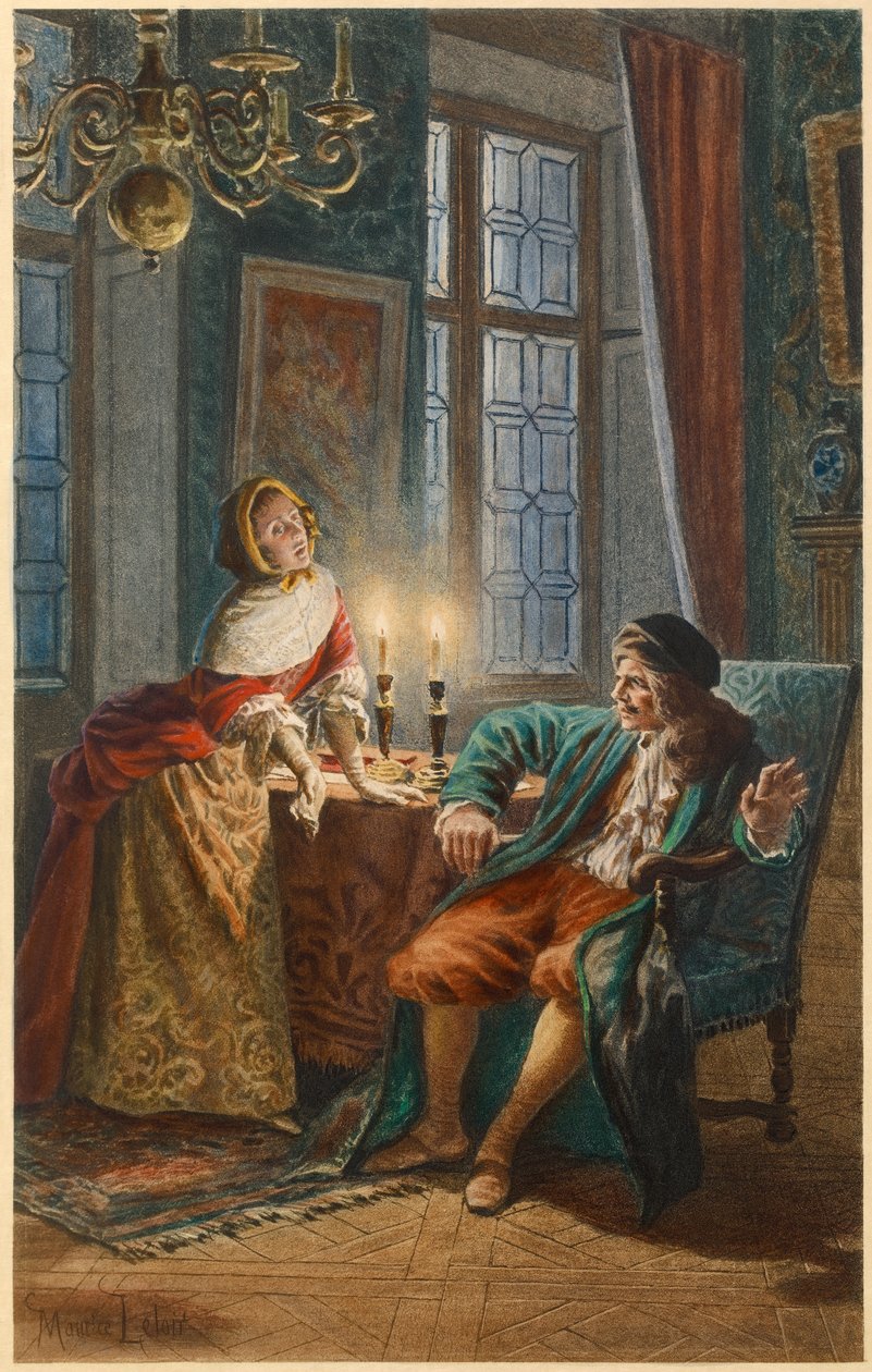 Molière e Madeleine Bejart (ilustração) de Maurice Leloir