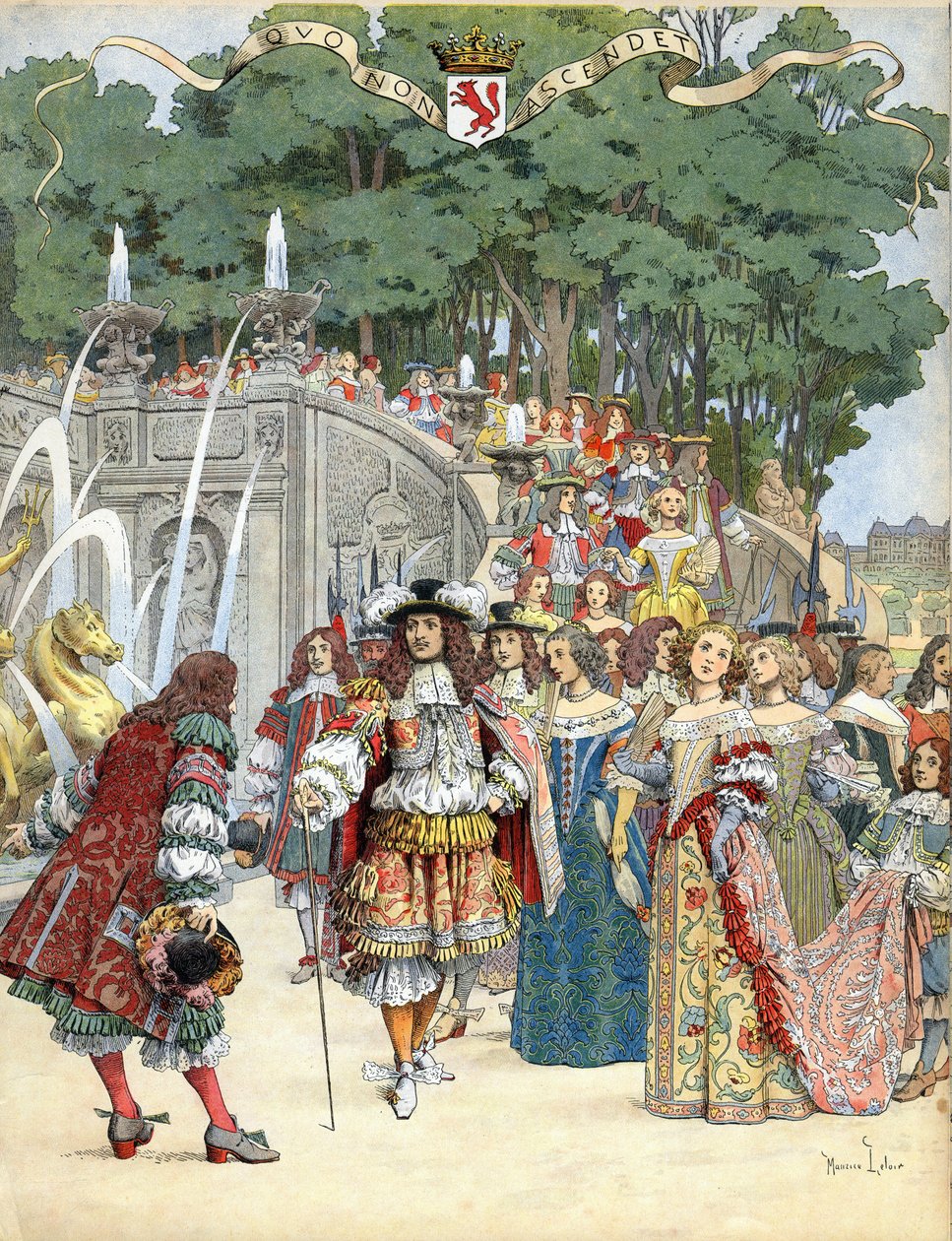 Nicolas Fouquet recebe o rei inglês Luís XIV no seu castelo de Vaux Le Vicomte, França, 17 de Agosto de Maurice Leloir