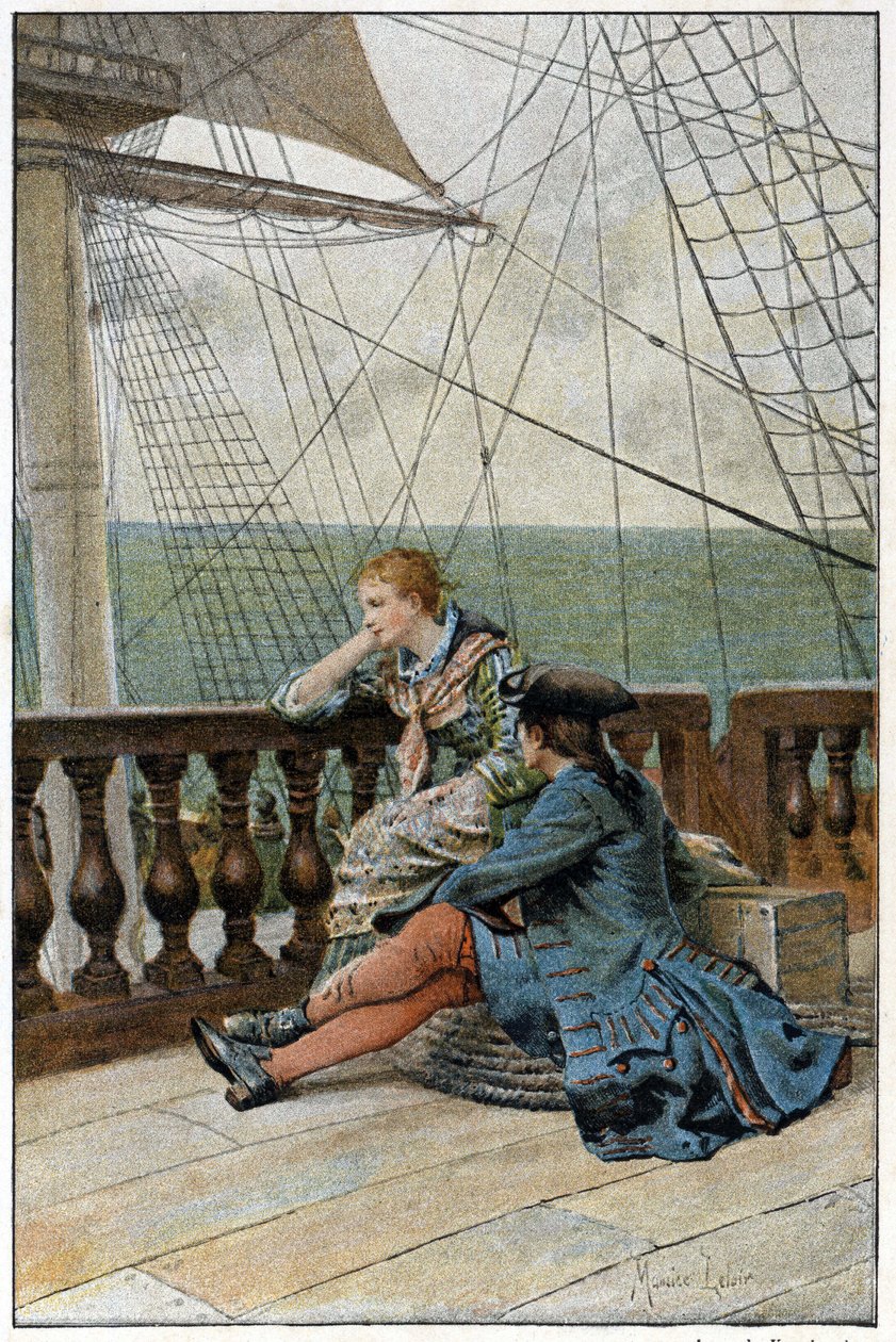 No navio - em "Histoire de Manon Lescaut et du chevalier Des Grieux" de L