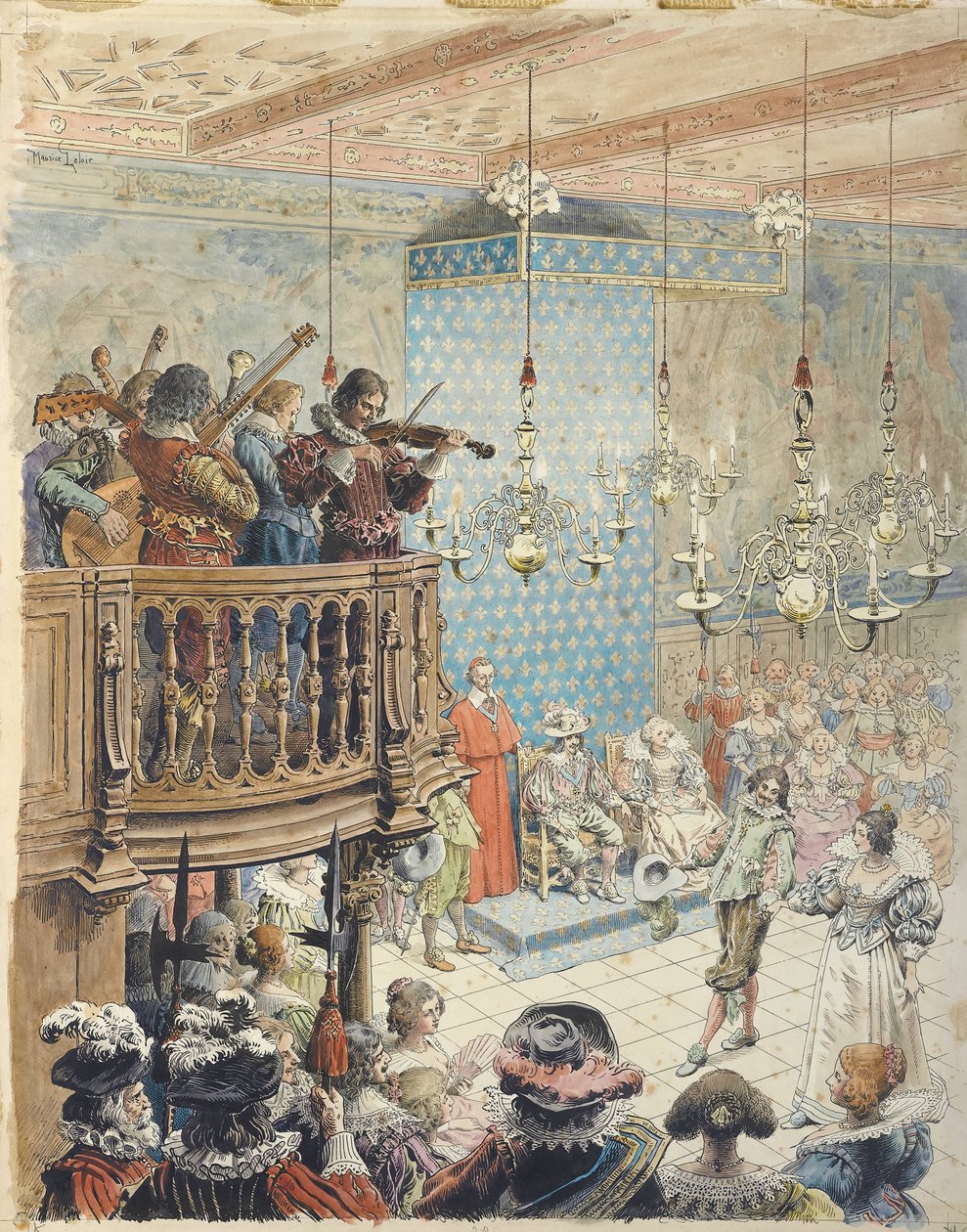 Richelieu em um baile, c. 1900. de Maurice Leloir