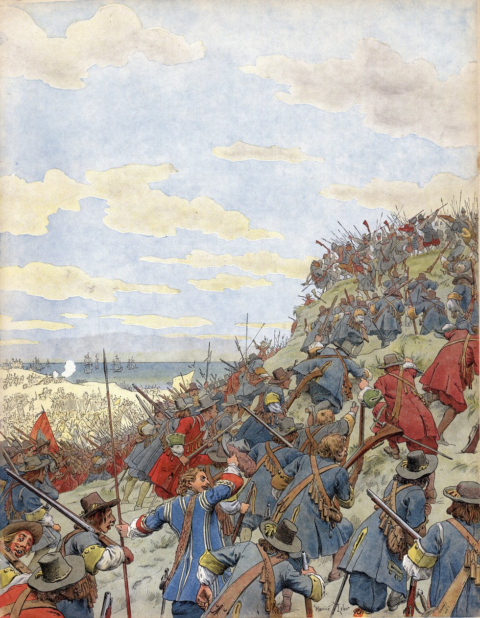 A Batalha das Dunas (perto de Dunquerque) de Maurice Leloir