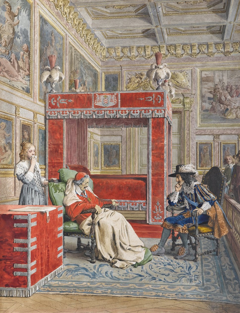 A morte de Richelieu, c. 1900. de Maurice Leloir